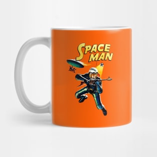 Astronaut Vintage Spaceship Science Fiction Flying Saucer Ufo Space Man Comic Mug